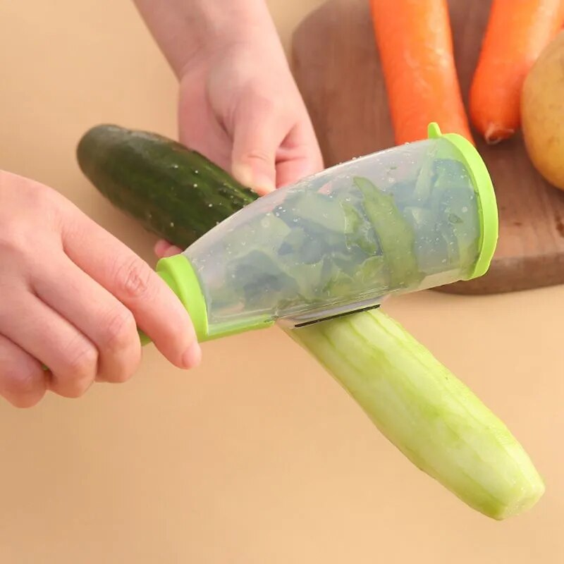 Veggie Pro™ Skrobak kuchenny ze stali nierdzewnej z pojemnikiem do przechowywania