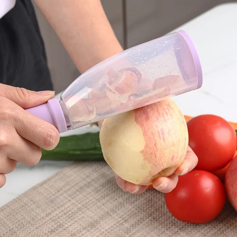 Veggie Pro™ Skrobak kuchenny ze stali nierdzewnej z pojemnikiem do przechowywania