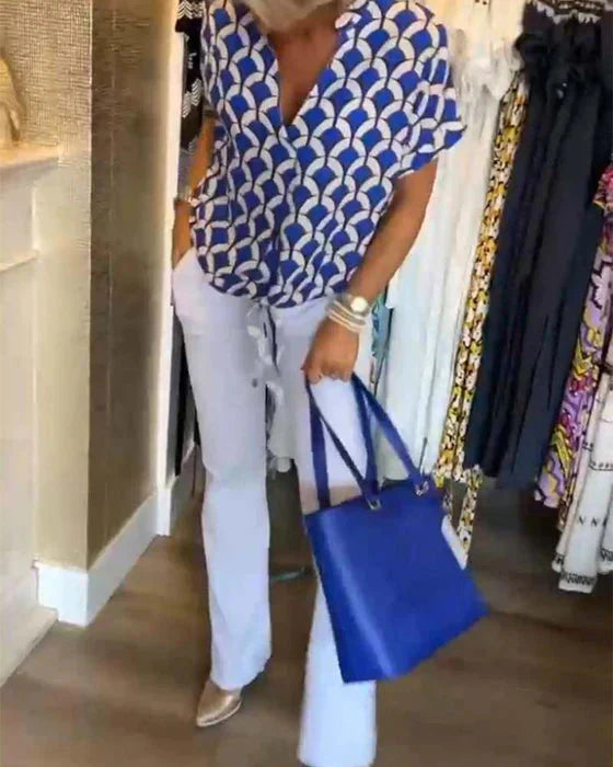 Viola Fox™ Casualowy top z nadrukiem