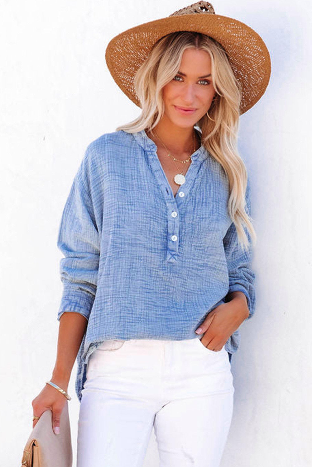 Alessia Belfi™ koszula damska w stylu casual z guzikami
