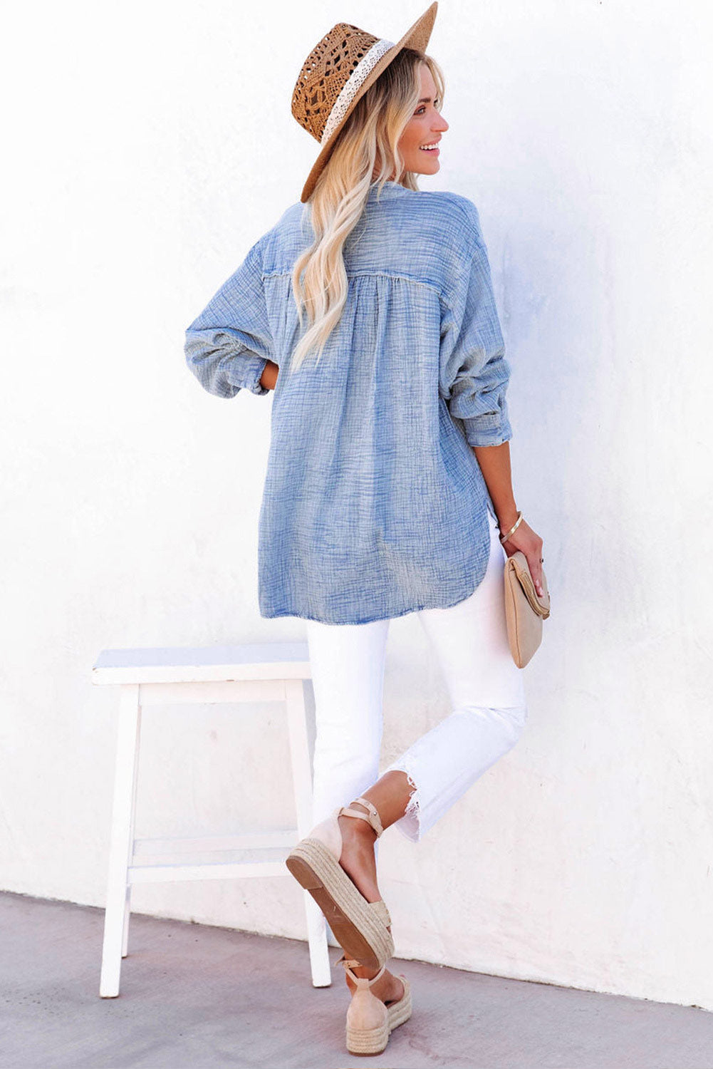 Alessia Belfi™ koszula damska w stylu casual z guzikami