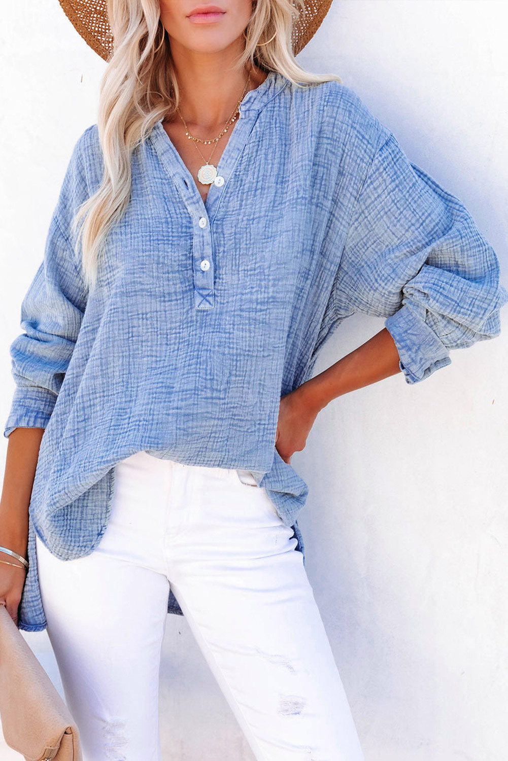 Alessia Belfi™ koszula damska w stylu casual z guzikami