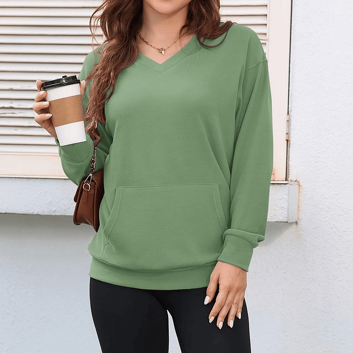 Assunta Mollo™ Wygodna bluza z kieszenią kangurek