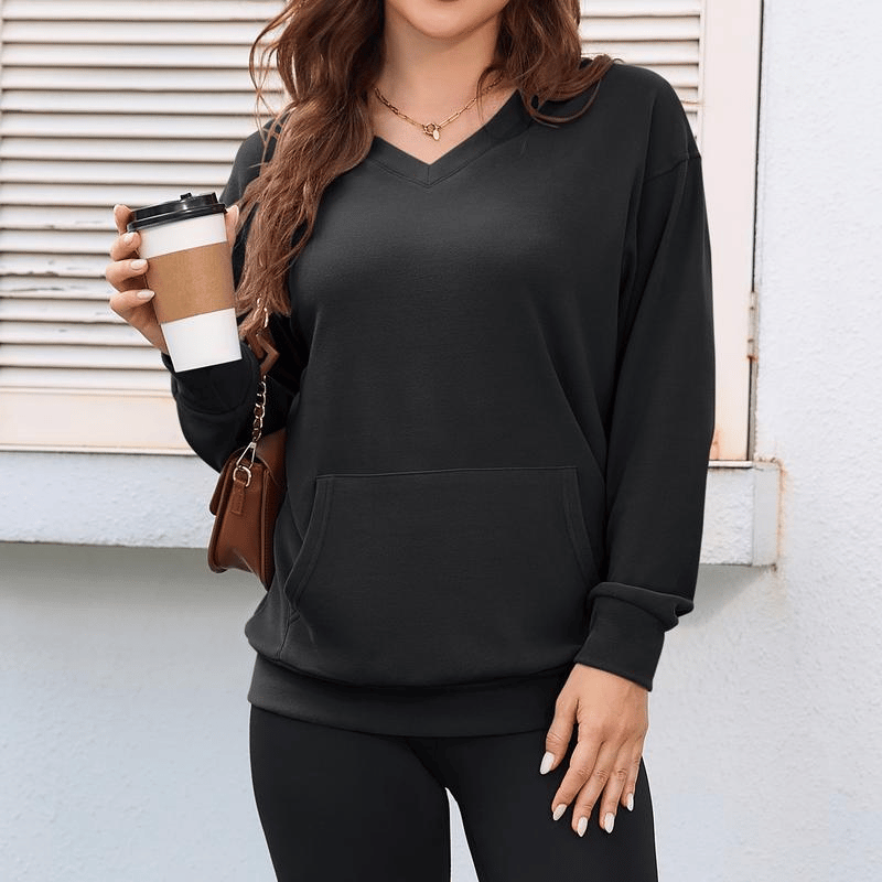 Assunta Mollo™ Wygodna bluza z kieszenią kangurek