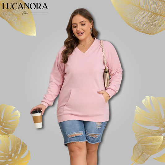 Assunta Mollo™ Wygodna bluza z kieszenią kangurek