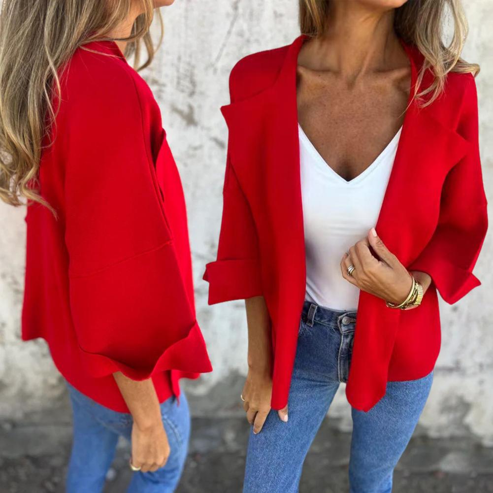 Aza Galati™ Casualowy kardigan ze sztucznego zamszu