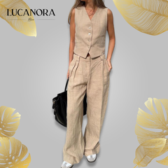 Aza Contrino™ Casualowy damski garnitur z kamizelką