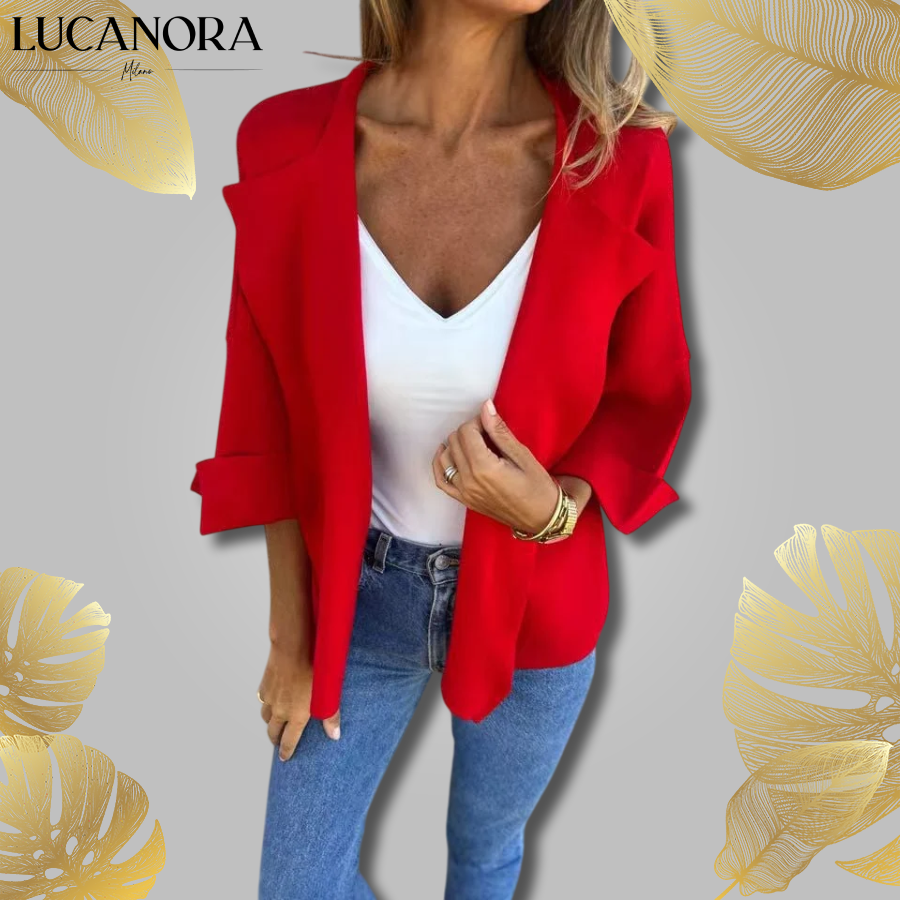 Aza Galati™ Casualowy kardigan ze sztucznego zamszu