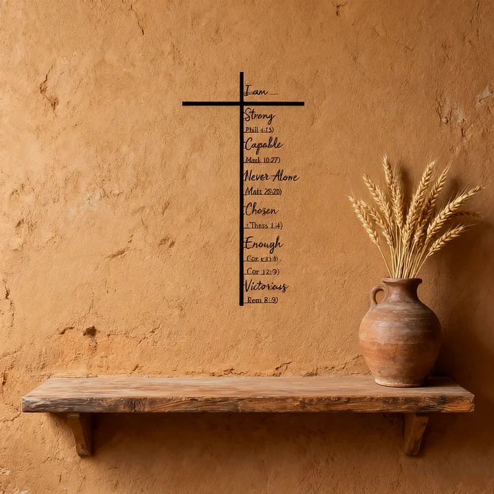 BlessHeart™ Elagancka, metalowa dekoracja ścienna z motywem modlitwy