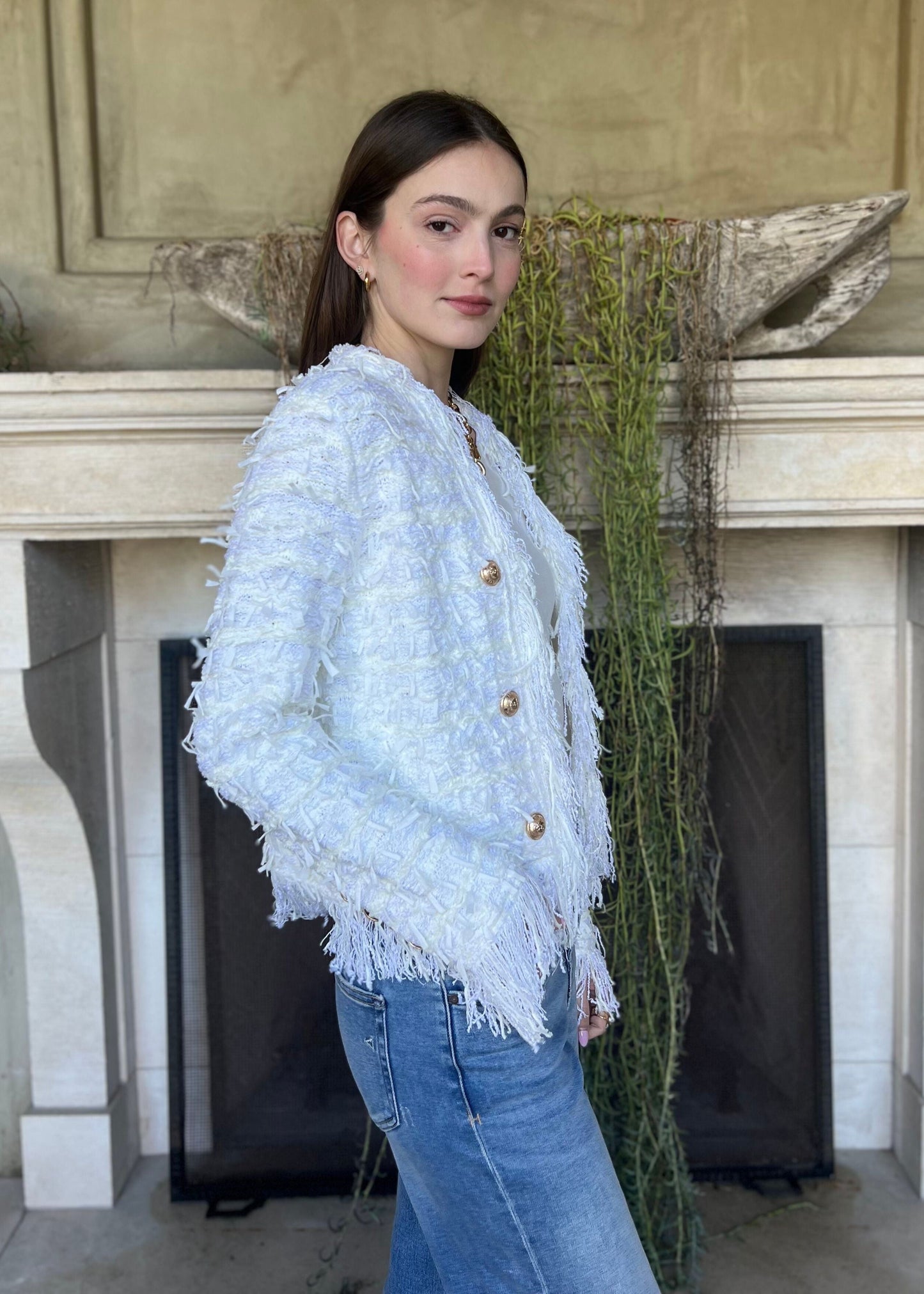 Carmen Farinaomen™ Elegancka kurtka z frędzlami