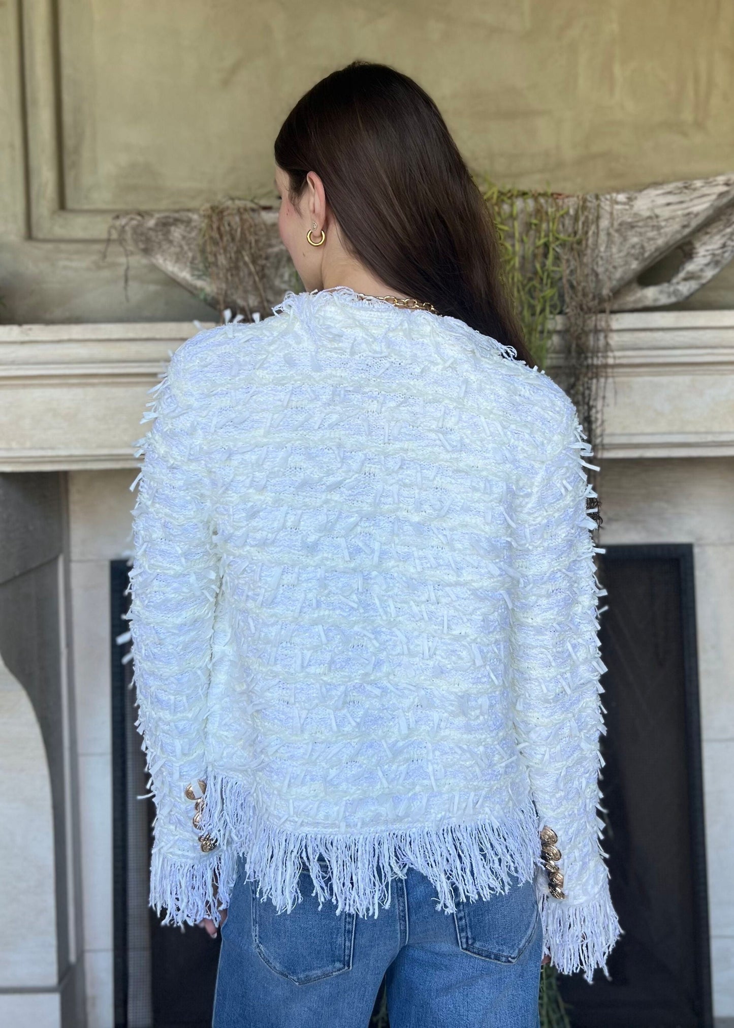 Carmen Farinaomen™ Elegancka kurtka z frędzlami