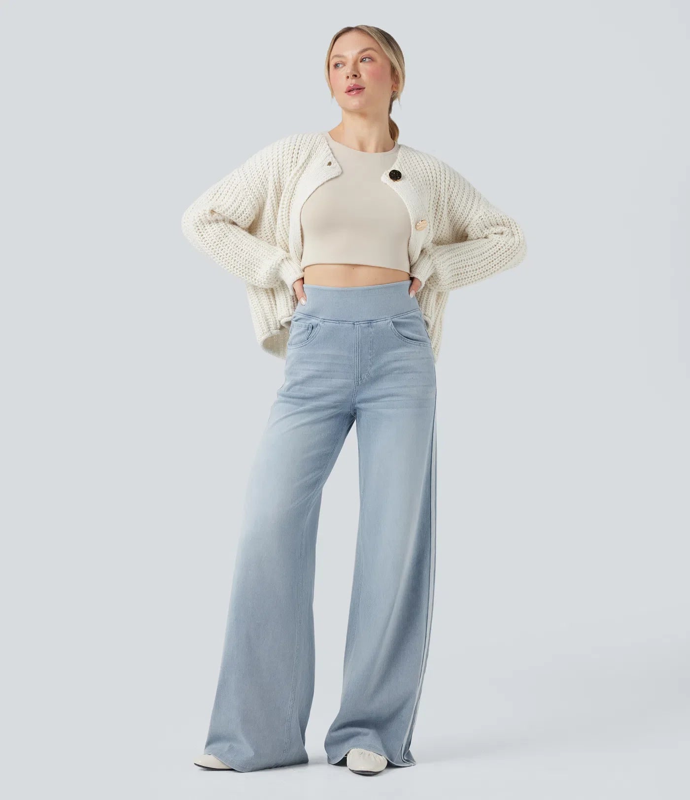 Carola Segalla™ Jeansy z wysokim stanem i elastyczną talią