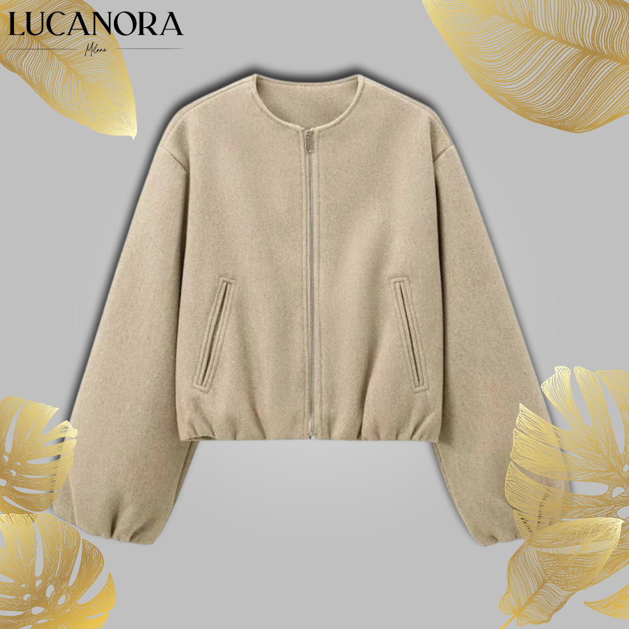 Cloe Ingrao™ Damska krótka kurtka casualowa z zamkiem błyskawicznym