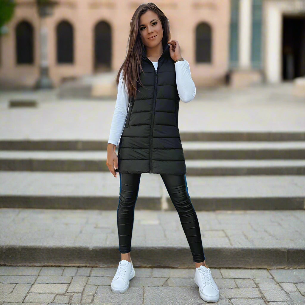 Clorinda Marchesani™ Damska długa pikowana kamizelka