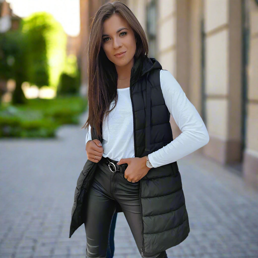 Clorinda Marchesani™ Damska długa pikowana kamizelka