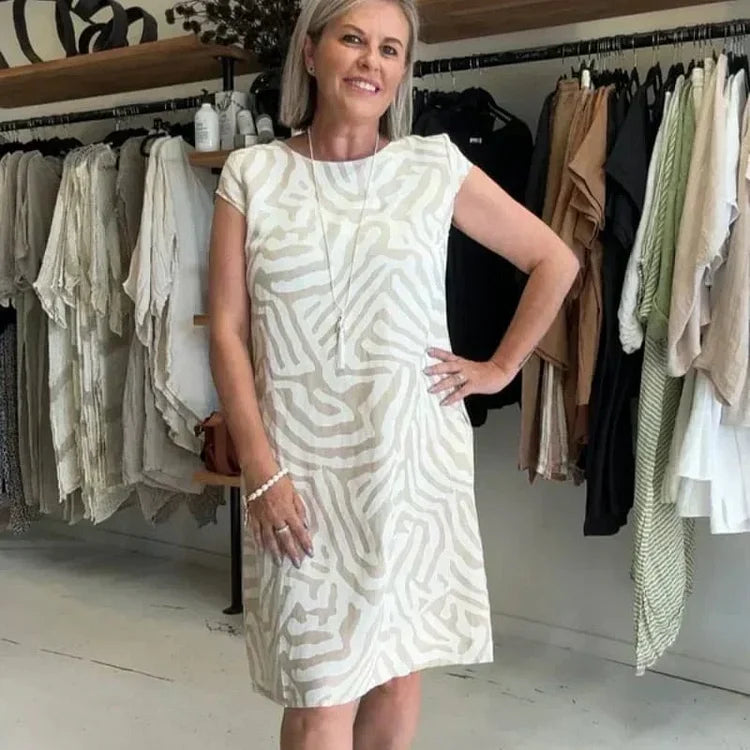 Colomba Lillo™ Sukienka Boho Vintage Casual z nadrukiem