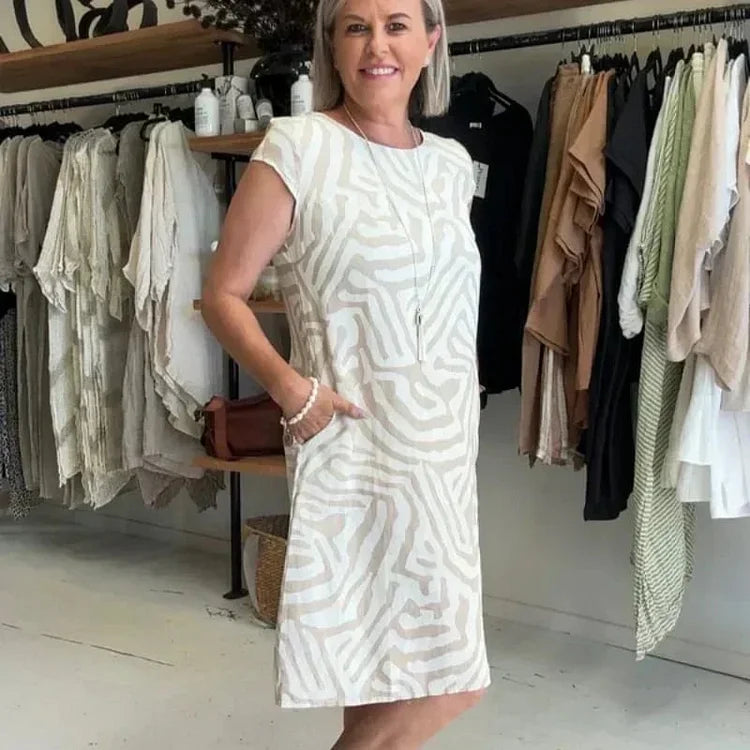 Colomba Lillo™ Sukienka Boho Vintage Casual z nadrukiem