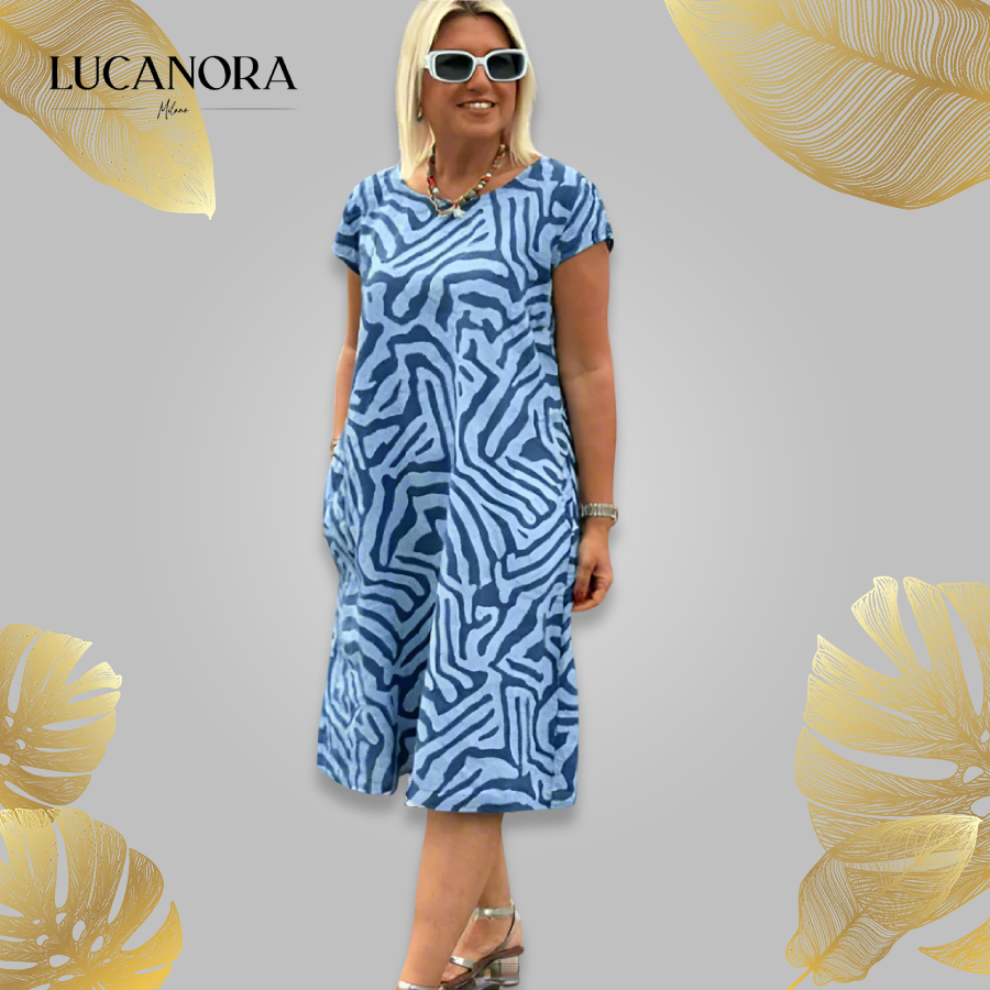 Colomba Lillo™ Sukienka Boho Vintage Casual z nadrukiem