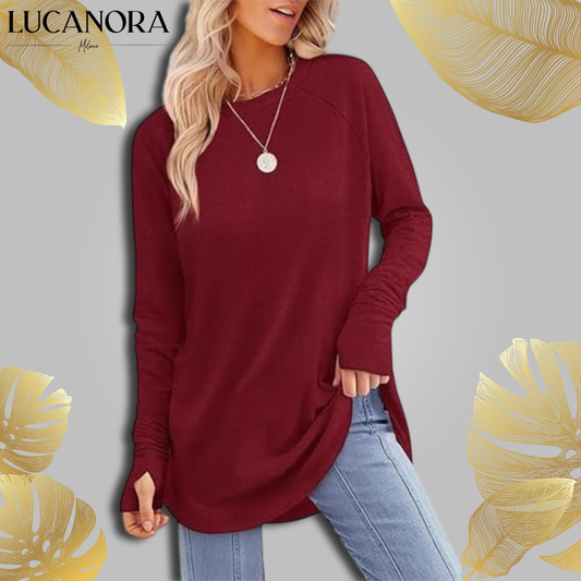 Damiana Bozzi™ Wygodna damska tunika z długim rękawem