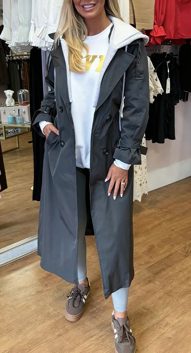 Dianora Francione™ Płaszcz damski z dużym kapturem