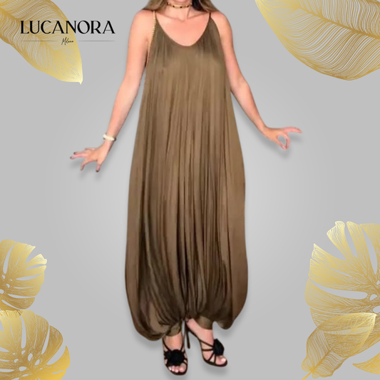 Dina Tesauro™ Kombinezon plisowany na cienkich ramiączkach