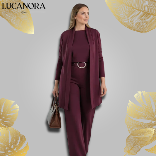 Dora Zanelli™ elegancki 3-częściowy komplet damski z kardiganem