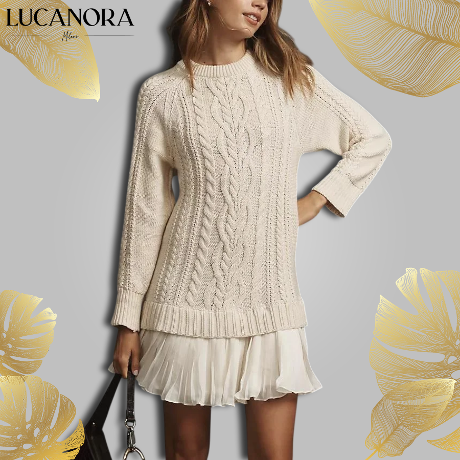 Elsa Lena™ Damska sukienka mini z dzianiny