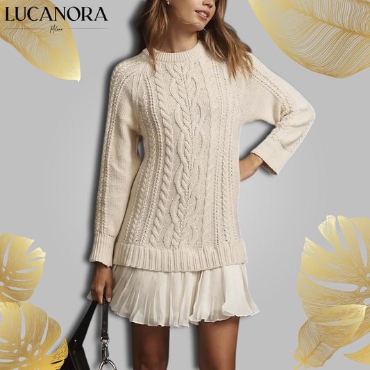 Elsa Lena™ Damska sukienka mini z dzianiny