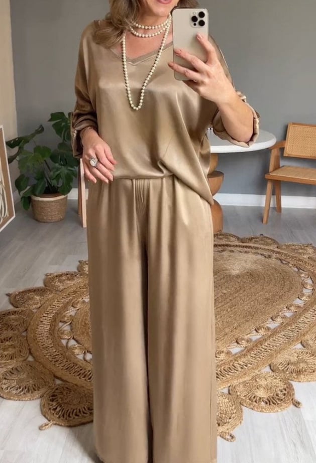 Eva di Muro™ Dwuczęściowy zestaw z dekoltem w serek