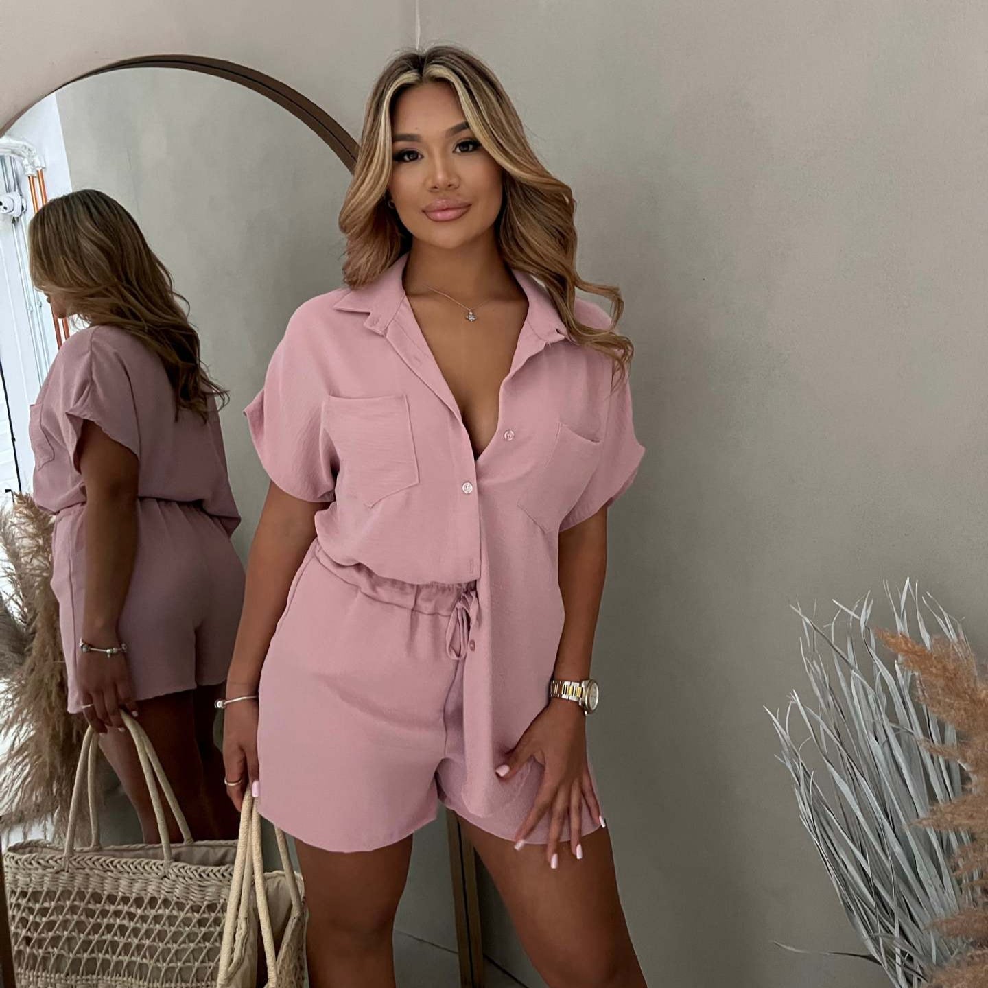 Fabiana Scaletta™ Komplet z krótkimi rękawami i spodenkami, z kieszeniami