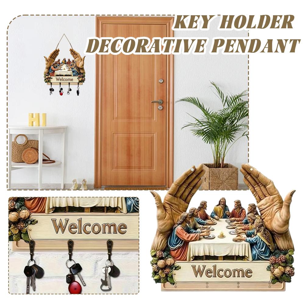 FaithCharm™ Wieszak na klucze z Jezusem Wieczerza