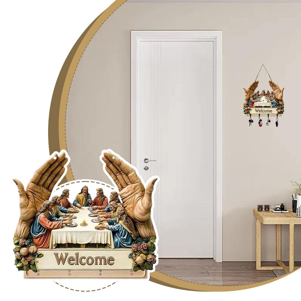 FaithCharm™ Wieszak na klucze z Jezusem Wieczerza