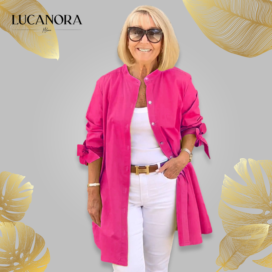 Flora Di Mascio™ Modna długa koszula-marynarka dla kobiet