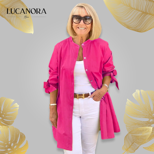 Flora Di Mascio™ Modna długa koszula-marynarka dla kobiet