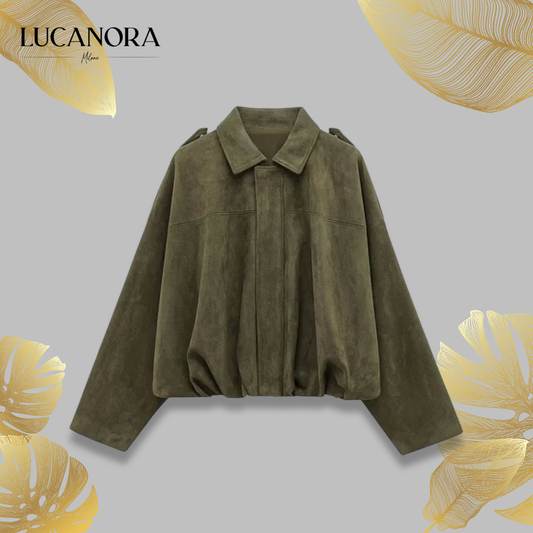 Galatea Martone™ Kurtka Oversized o zamszowym wykończeniu
