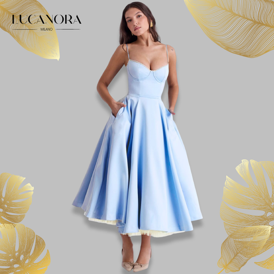 Giacinta Petrilli™ – sukienka midi z rozkloszowaną spódnicą i regulowanymi ramiączkami