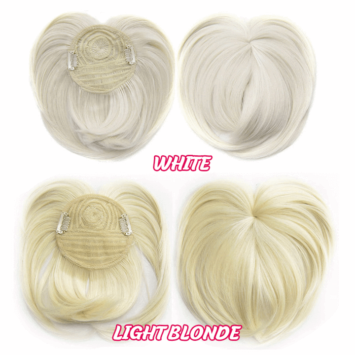 GlamTop™ Damski tupet clip-in z krótkimi włosami i grzywką