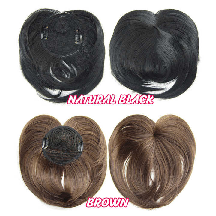 GlamTop™ Damski tupet clip-in z krótkimi włosami i grzywką