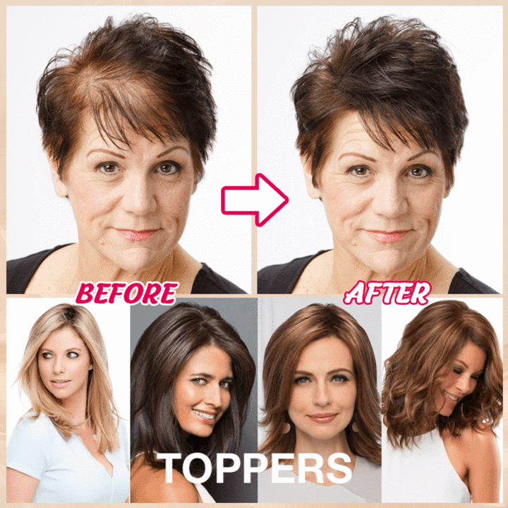 GlamTop™ Damski tupet clip-in z krótkimi włosami i grzywką