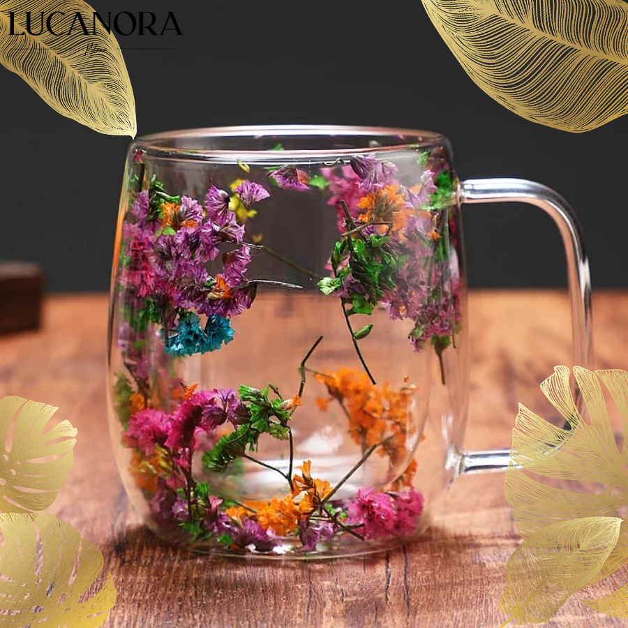 GlassBloom™ Kubek z suszonymi kwiatami