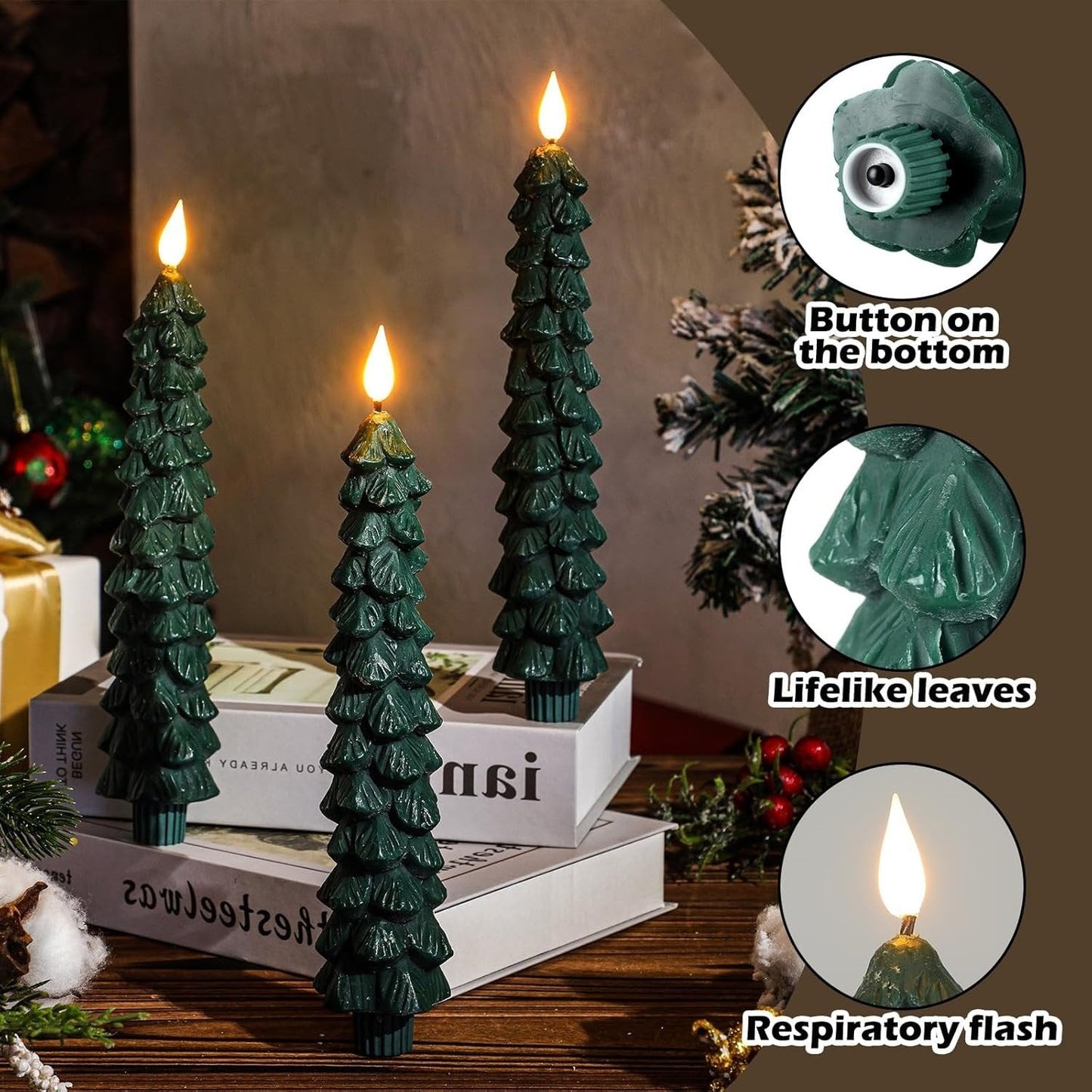GlowTree™ Świece lodowe LED w kształcie choinki na Boże Narodzenie