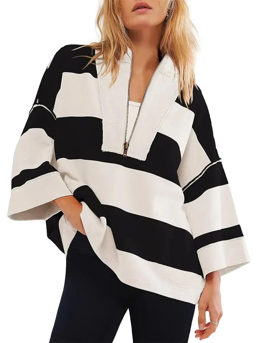 Keira™ Oversize'owa koszula w paski w stylu vintage