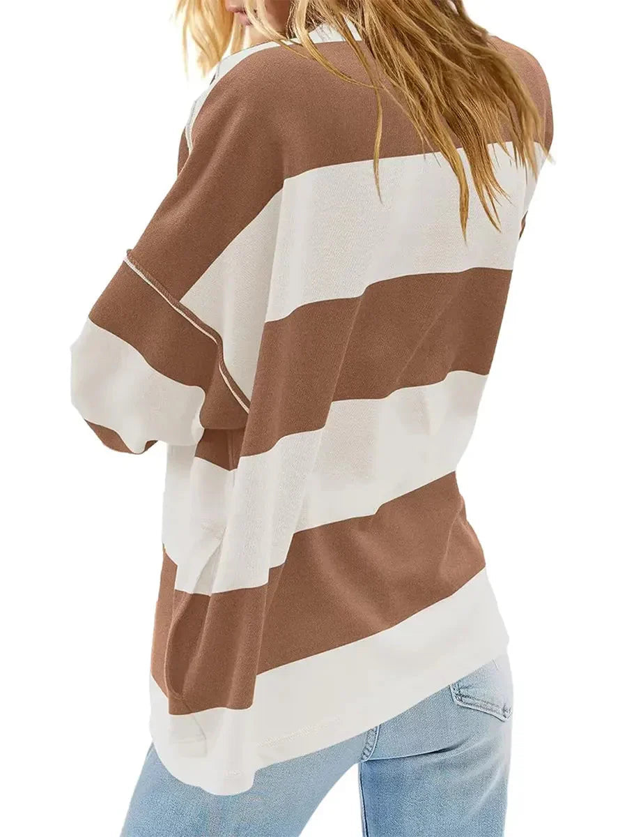 Keira™ Oversize'owa koszula w paski w stylu vintage