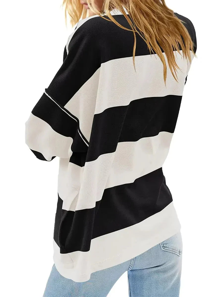 Keira™ Oversize'owa koszula w paski w stylu vintage