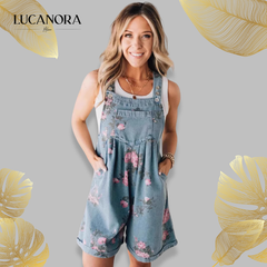 Leonia Bonzo™ Dżinsowy kombinezon w stylu vintage w kwiaty