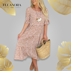 Lia Fracasso™ Zwiewna sukienka midi w groszki