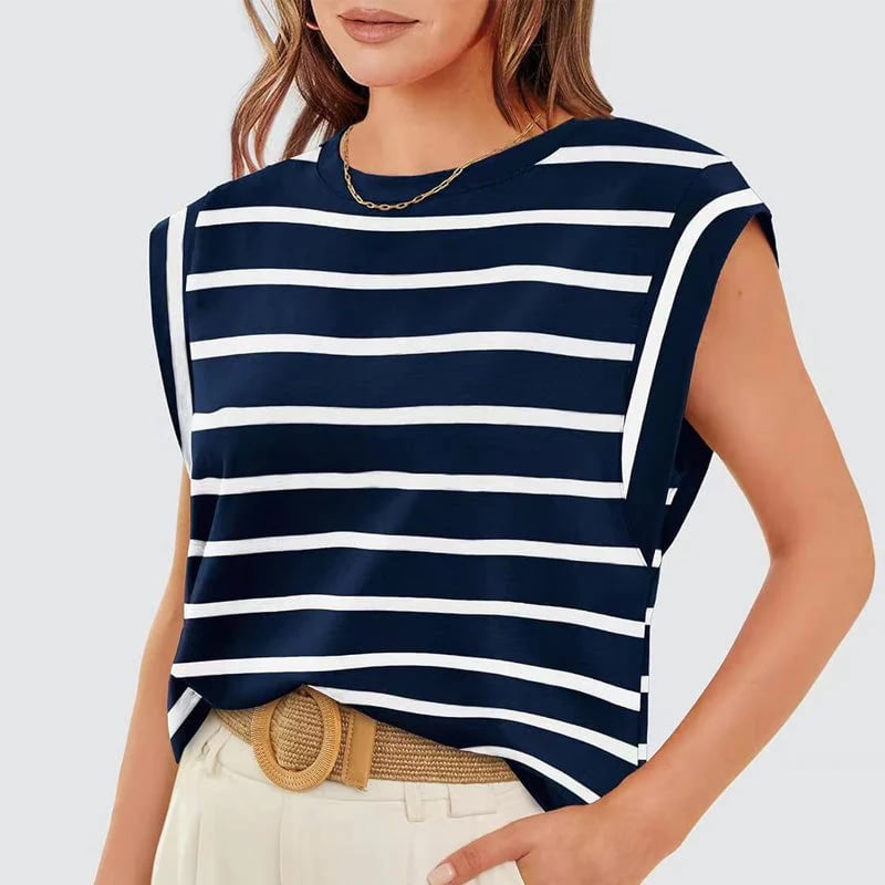 Liana Calo™ Damska bluzka w paski bez rękawów