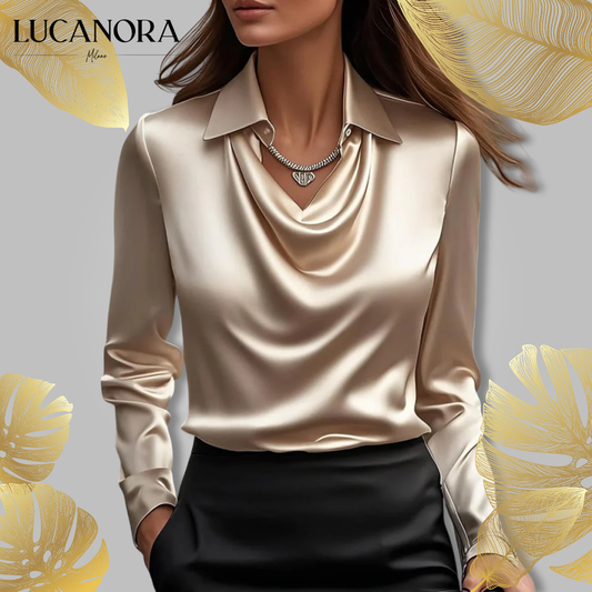 Linda Ceglia™ Elegancka bluzka z długim rękawem