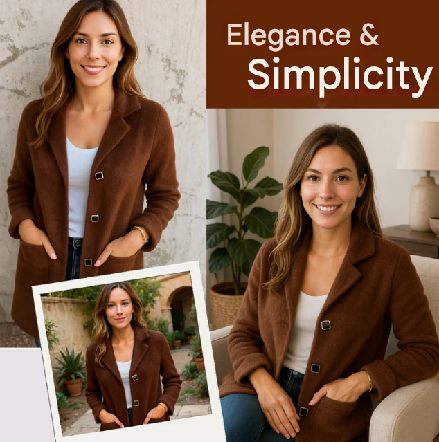 Luisa Murgo™ Elegancki kardigan z kołnierzem