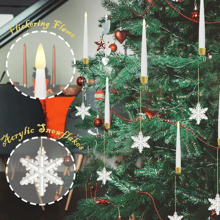 LumiOrn™ Świece LED z kryształową kulą na choinkę